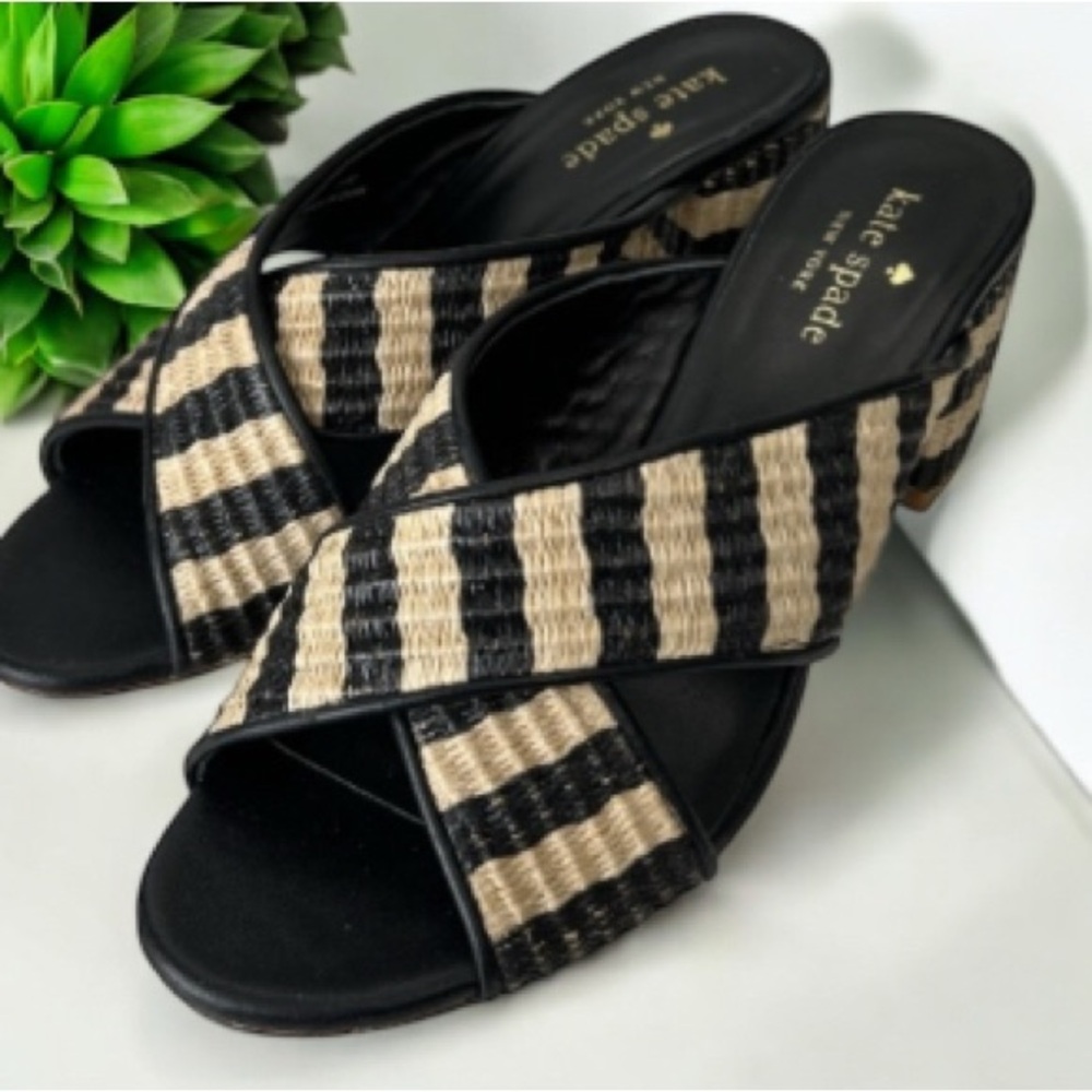 Kate Spade Black and Tan Slide Sandals - Picture 3 of 3
